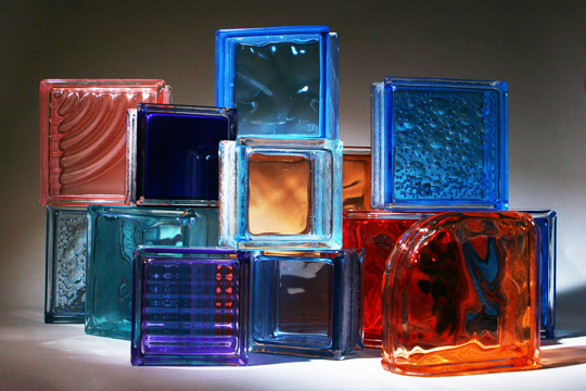 Colored glass block